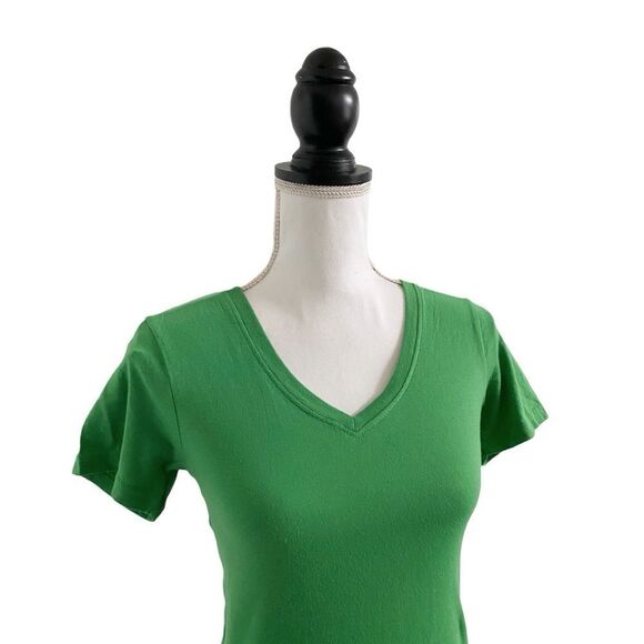 Anvil Ladies Featherweight V Neck Short Sleeve Tee Green Apple Size Extra Small - Picture 3 of 6